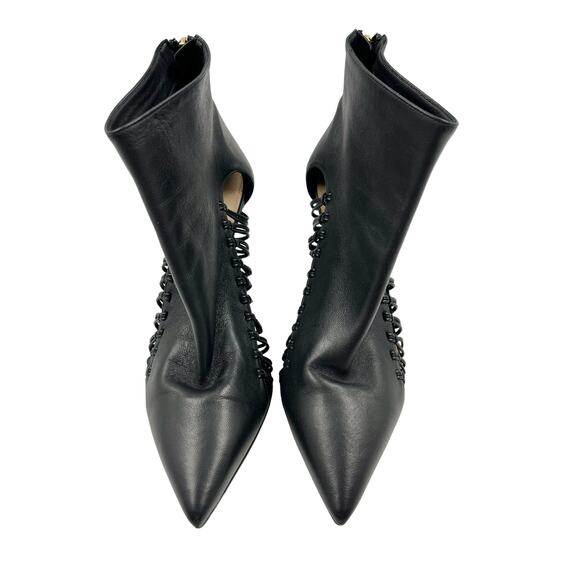 Tamara Mellon Womens Leather Braided Dom Pointed Toe Ankle Booties Size 38 - Picture 4 of 12